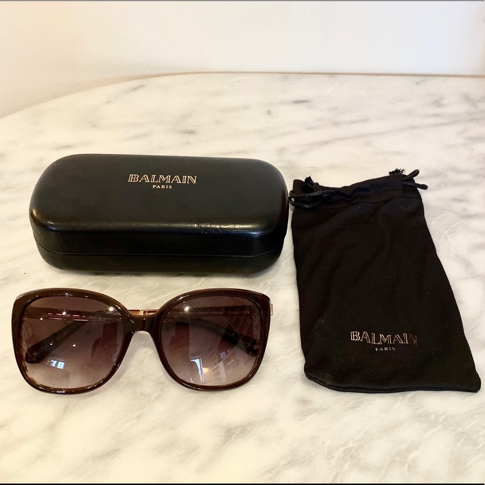 Balmain Tortoiseshell cat eye Square Sunglasses